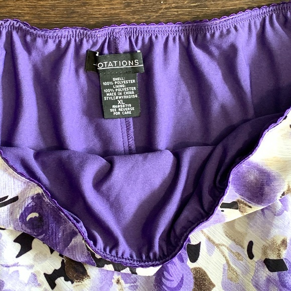 Notation Purple A-line Flowered Chiffon Skirt - Picture 4 of 7